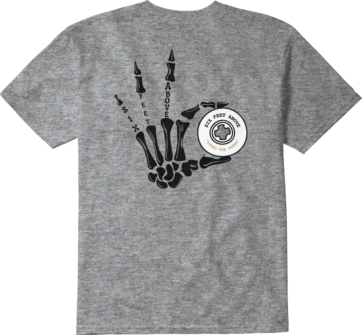 Camiseta Emerica 6Ft Above Skeleton Heather Grey